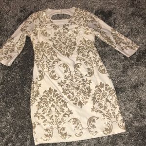 Cream Sequin Dress